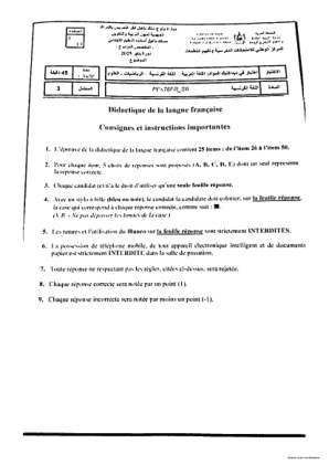Didactique du français — janvier 2025